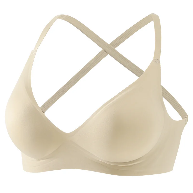 Hot Selling Women's Expandable Seamless Back Bra with Small Chest Gathered and Comfortable Top Support, No Steel Ring Underwear
