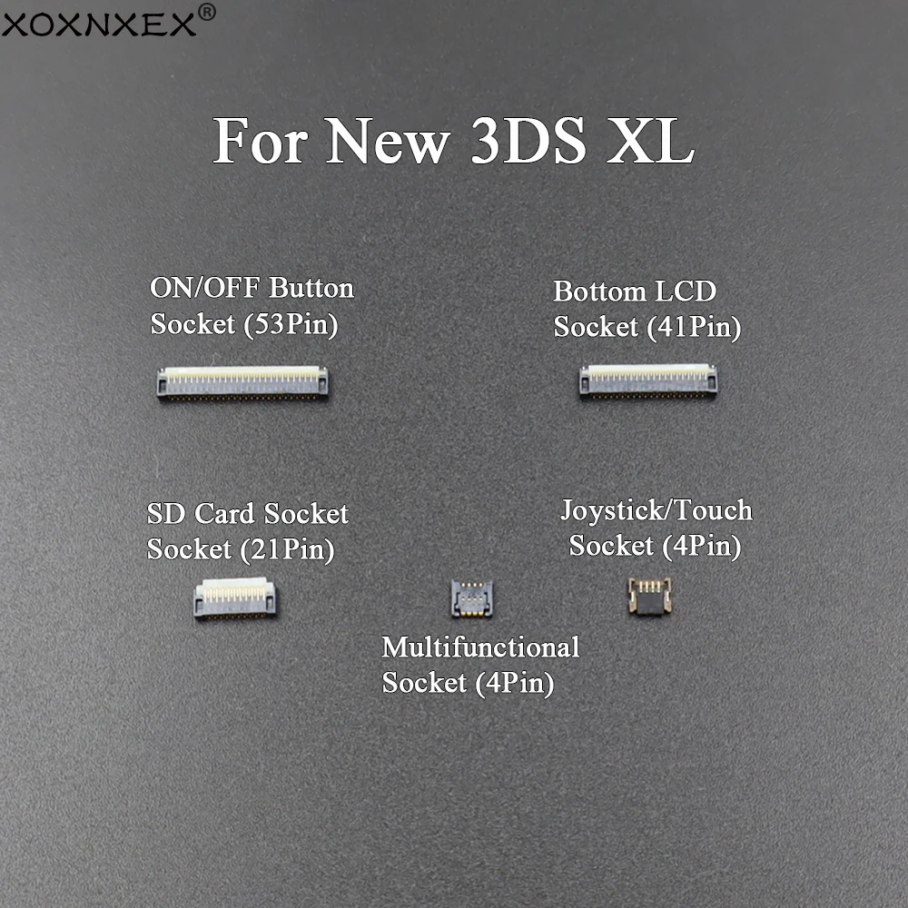 For New 3DS LL XL 4Pin 21Pin 41Pin 53Pin FPC Female Socket Motherboard LCD Display Screen Flex Cable Clip Ribbon Connector