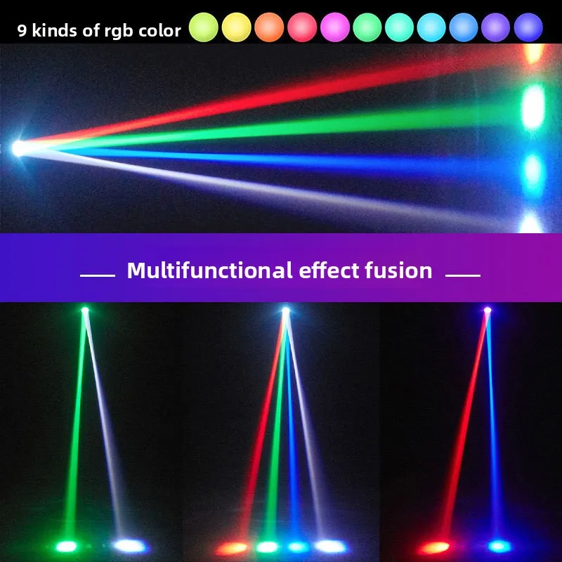 Mini Beam Moving Head Light with Remote, RGB Laser Stage Lamp for DJ Bar KTV Wedding Party