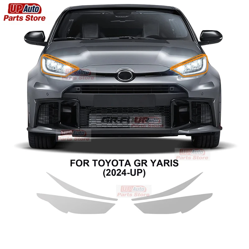 

2 Pcs Car Headlight Protective Film Transparent Black TPU Sticker For Toyota GR Yaris 2024 2025 Headlight Rearview Accessories
