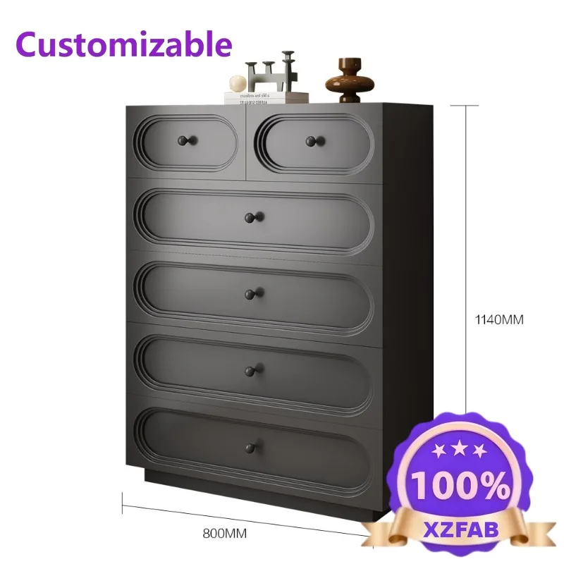 Factory Direct 2026 six-chest black high-end living room side Nordic bedroom bedside storage high chest
