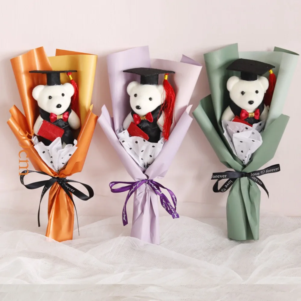 Chic Graduation Gift Cartoon Lovely Bear Bouquet Decoration Bear Animal Plush Toy Bear Bouquet Valentine'S Day Birthday Party