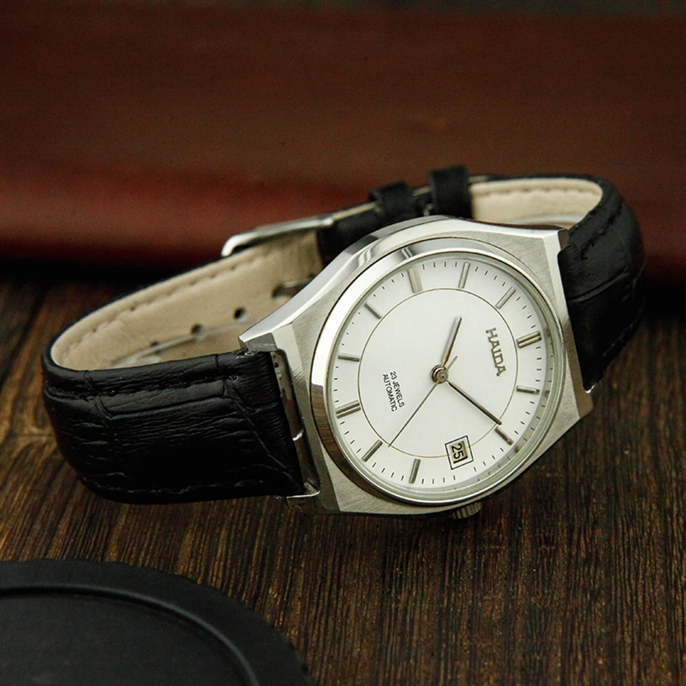 Shanghai Watch Men Vintage Automatic Self-Wind Mechanical Wristwatches 36mm Retro Dress Watches Haida brand Antique Clocks 1963