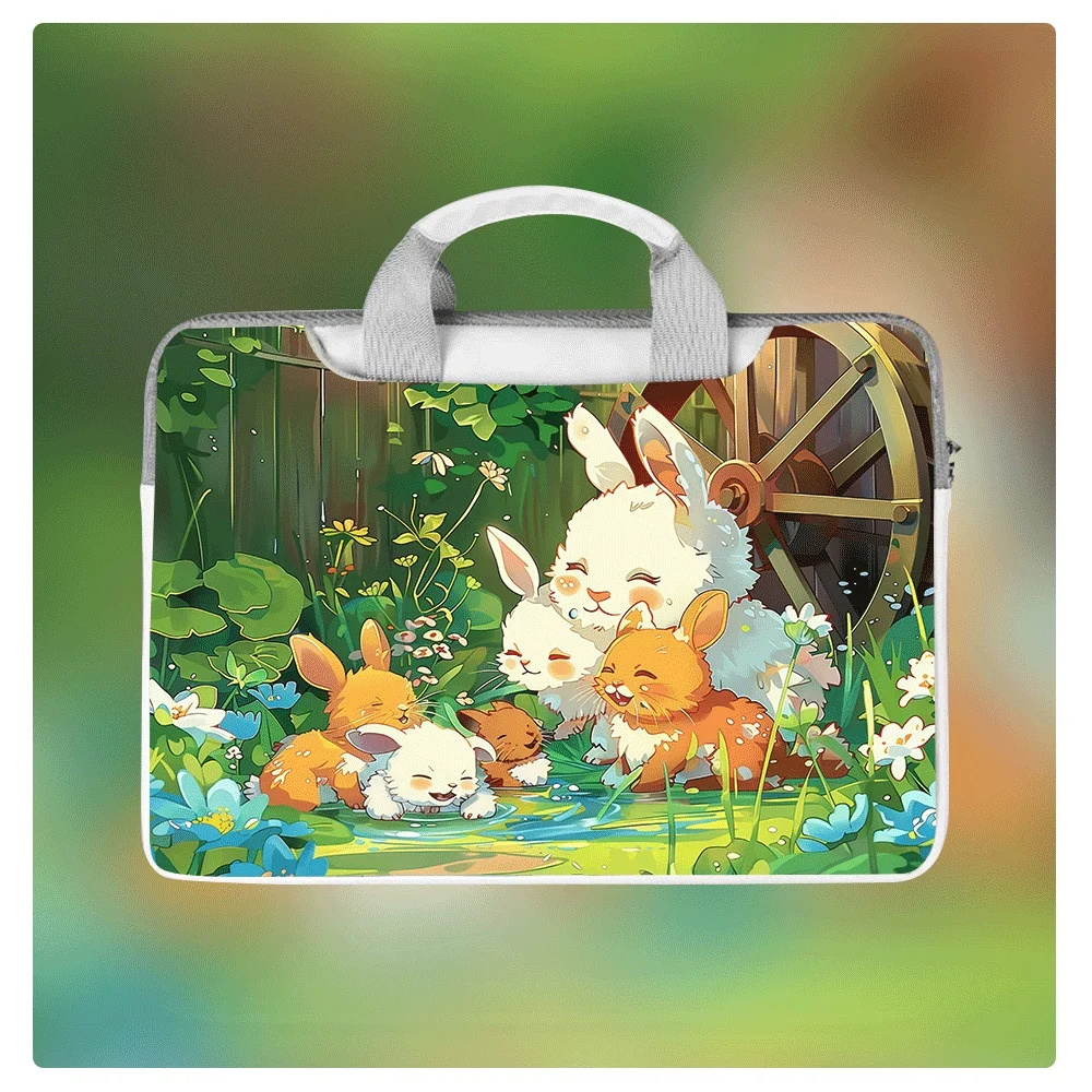 

Cute Rabbit Laptop Bag 13 14 15 16 Inch PU Waterproof Large Capacity Laptop Sleeve Protective Case for Apple Dell Huawei Tablet