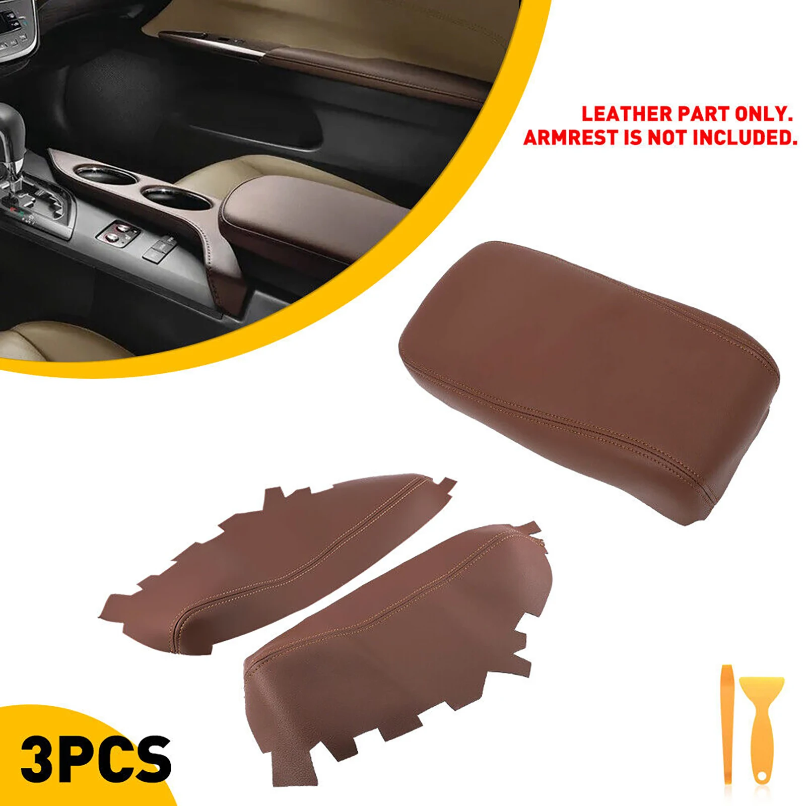 1Set For Toyota Car Center Console Lid Armrest & Door Panel Cover Microfiber Leather Trim Skin For Toyota Avalon Car Accessories