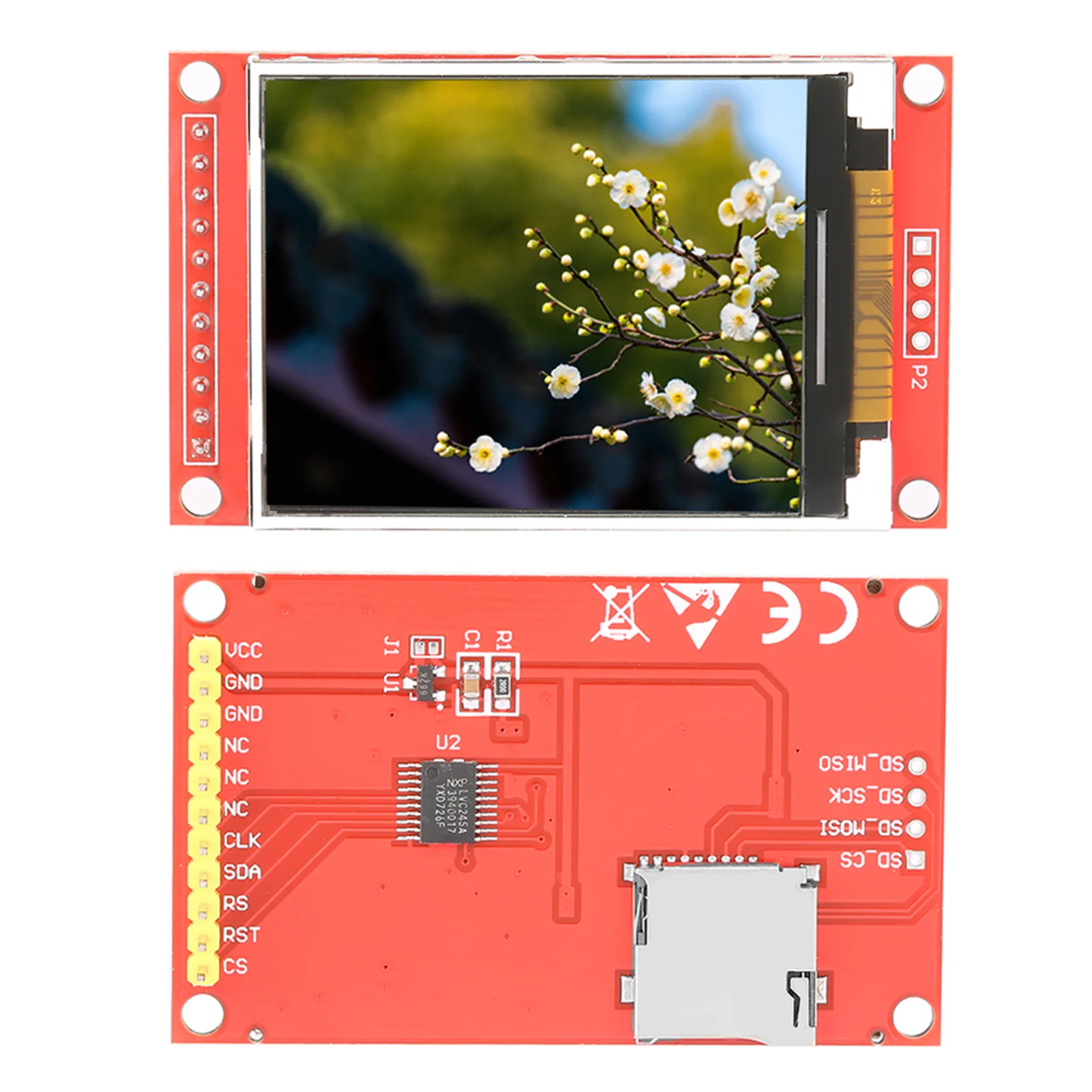 

2Inch TFT Display Module Serial Peripheral Interface 176x220 Support MCU Direct Insertion Integrated SD Card LCD Display Module