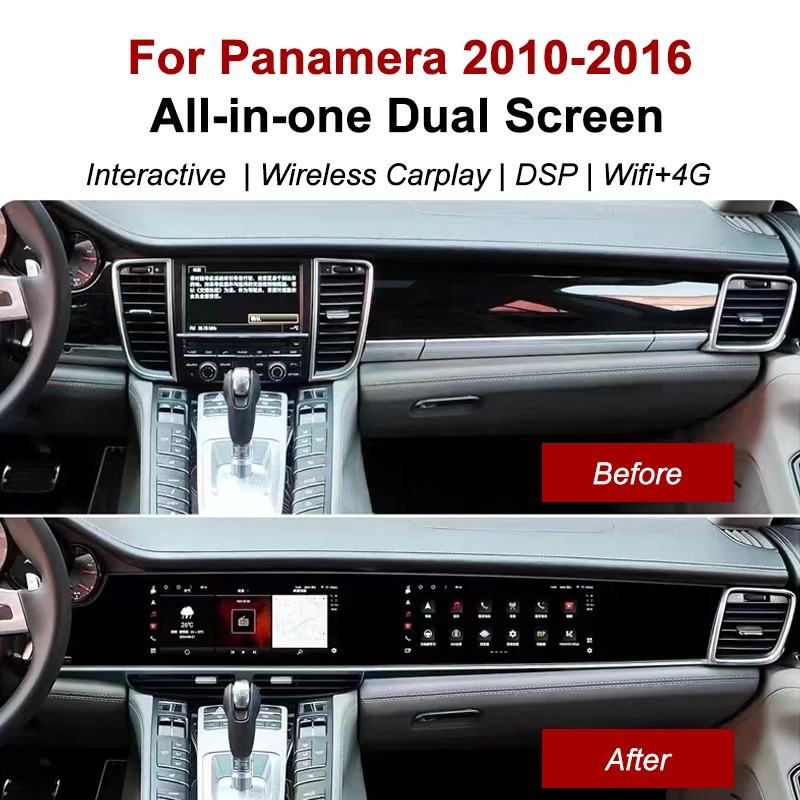 Dual Android Touch Screen Car Dvd Player Interactive Screen for Porsche Panamera 2010-2016 Gps Navigation Radio Carplay