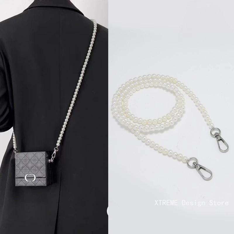 

100/120 см жемчужная цепочка, ручная жемчужная ювелирная цепочка, 8 мм, жемчужный тканый ремешок, детали сумки, аксессуары