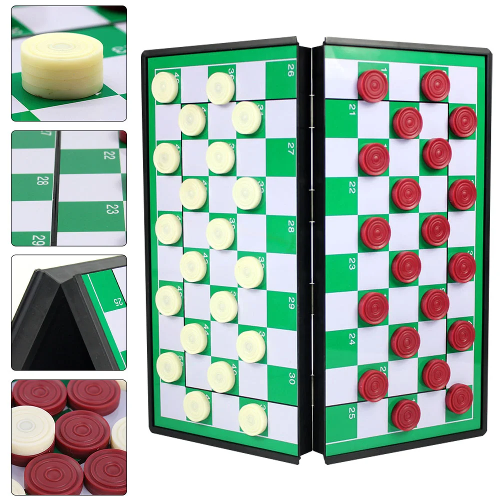 Children's International Checkers Folding Checkerboard Toy Adults Portable Magnetic Toys