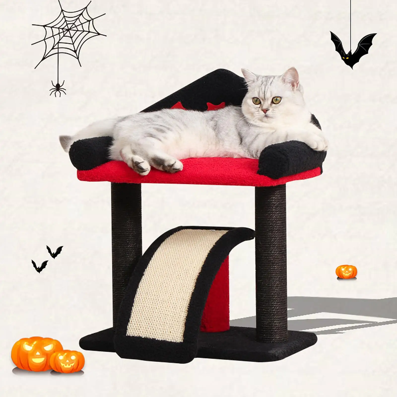 Cat Climbing Tree Cat Climbing Tower Halloween Theme Furniture Protector Cute Cat Bed for Kittens Kitty Cat Pets Supplies