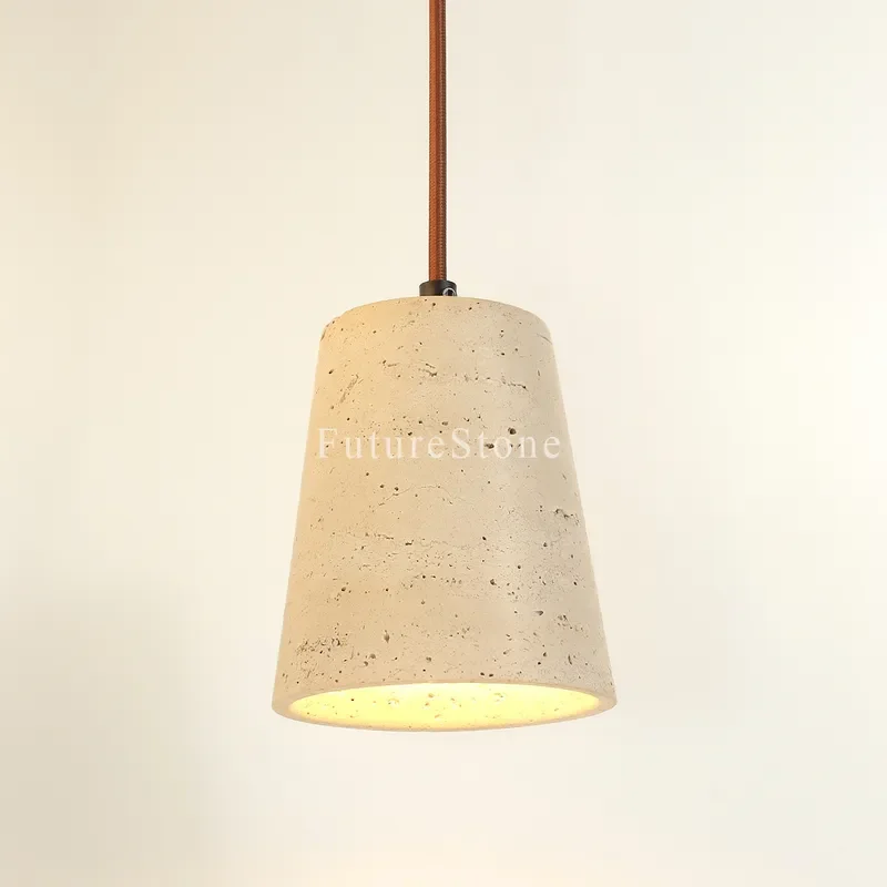 American natural marble travertine bedroom bedside chandelier high-end living room entrance dining table island small