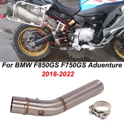For BMW F750GS F850GS ADV Adventure F 750 GS F 850 GS 2018 - 2022 Motorcycle Exhaust Escape Muffler Middle Link Pipe Muffler