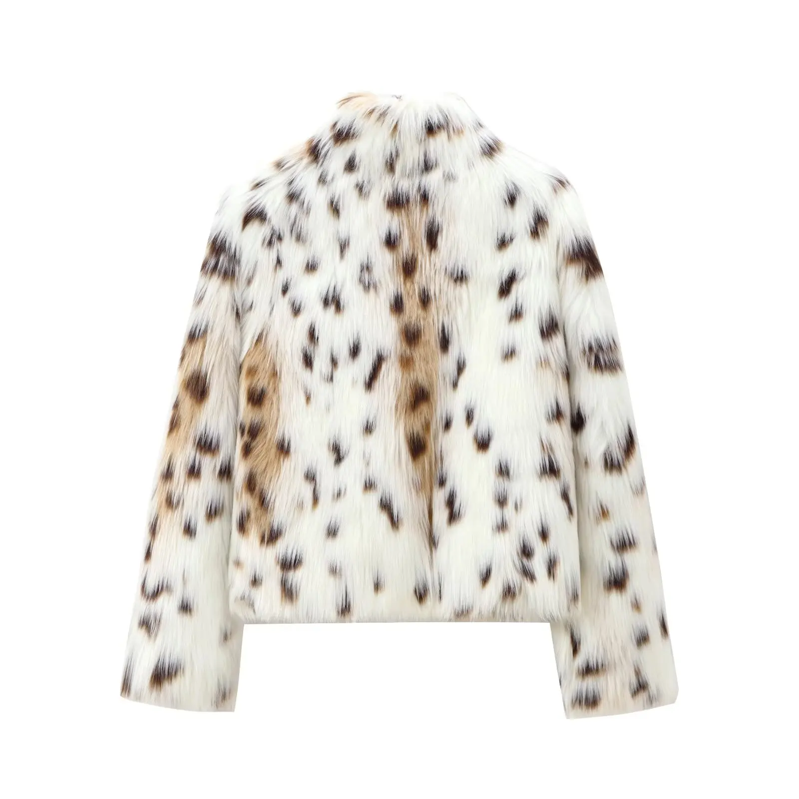 Maxdutti WInter Coat Minimalist Ladies Simple Leopard Print Jacket Fashionable Blogger Retro Faux Fur Jacket Women