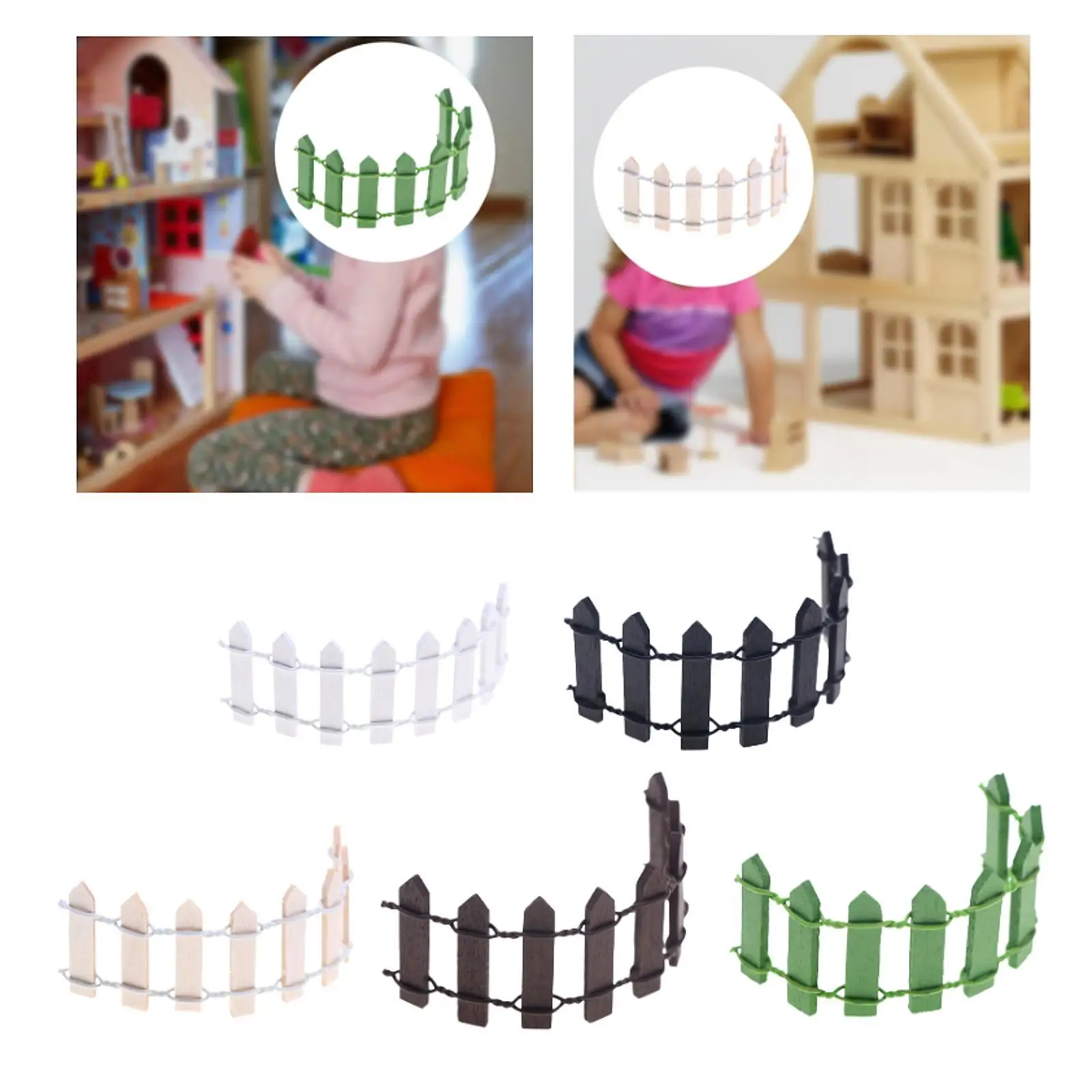 Miniatur-Gartenzaun, DIY-Einrichtungen, Simulation, Miniatur-Holzzaun für Handwerk, Mikrolandschaft, DIY-Modell, Feengarten-Geschenk