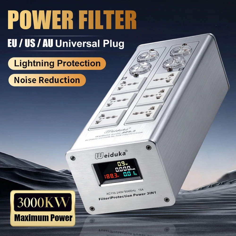Ac Surge Protector - Power Filter Socket 6 Universal +4