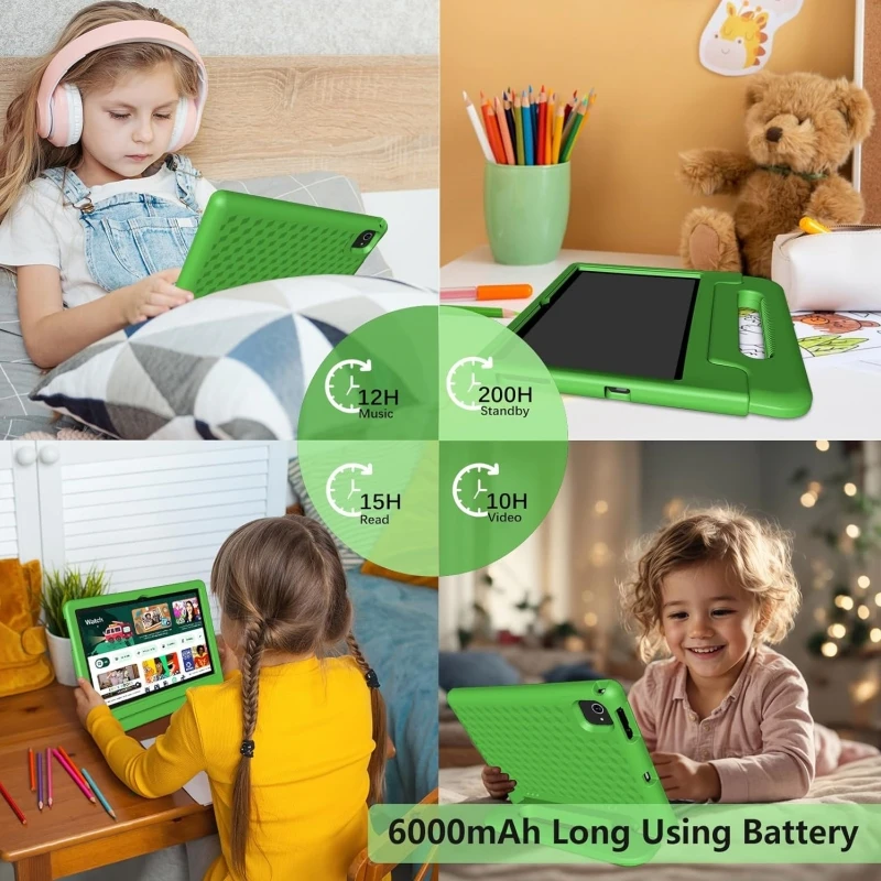 Suporte de presente capa de silicone 10.1 polegadas 4gb ram 64gb rom j10 android 12 tablet pc a133 octa-core 1.8ghz câmera dupla wifi tipo-c usb
