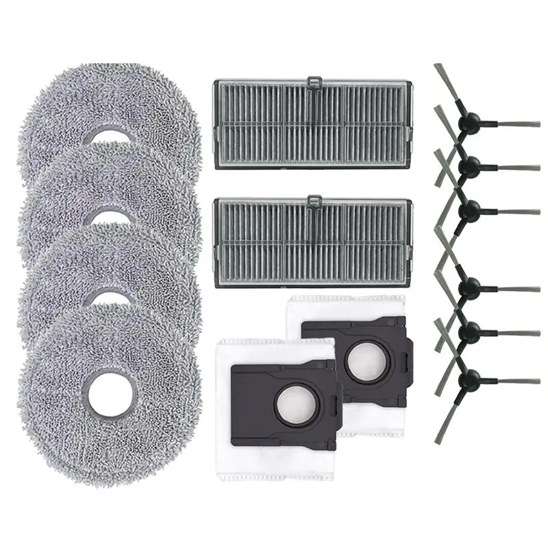 

ABJN-For Dreame Mova E30 Ultra Robot Vacuum Cleaner Accessory Replacement Kit- 6 Side Brush, 2 Filter, 4 Mop Pad, 2 Dust Bag