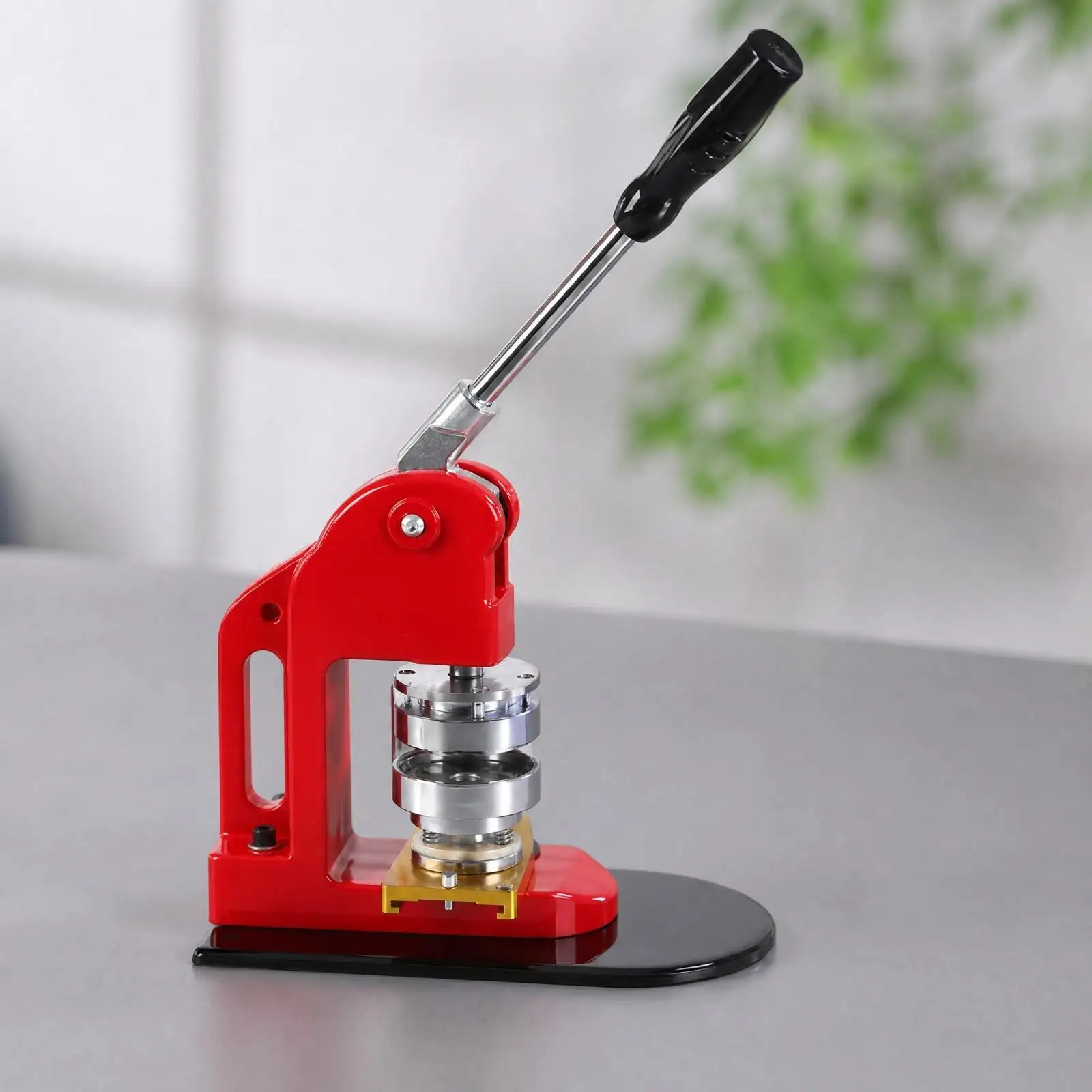 Hand-Operated Badge Press with Removable Removable Press Form DIY Badge Making Kit Easy to Use Manual Button Press Machine for