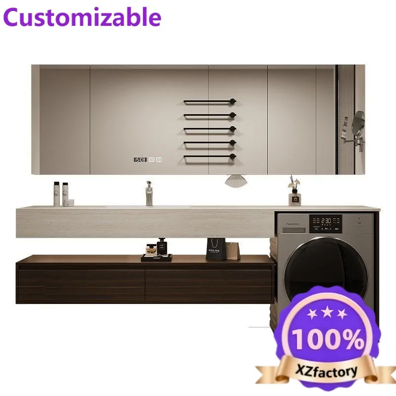 Factory Direct 2026 Washing machine, bathroom cabinet, combination of rock slab hot bending integrated basin, washbasin, toilet,