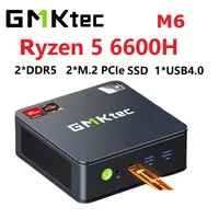 GMKtec M6 Ryzen 5 6600H MINI PC Windows 11 DDR5 5600Mhz 16GB 500GB Nvme SSD WIFI6 BT5.2 Triple Display Desktop Gaming Computer