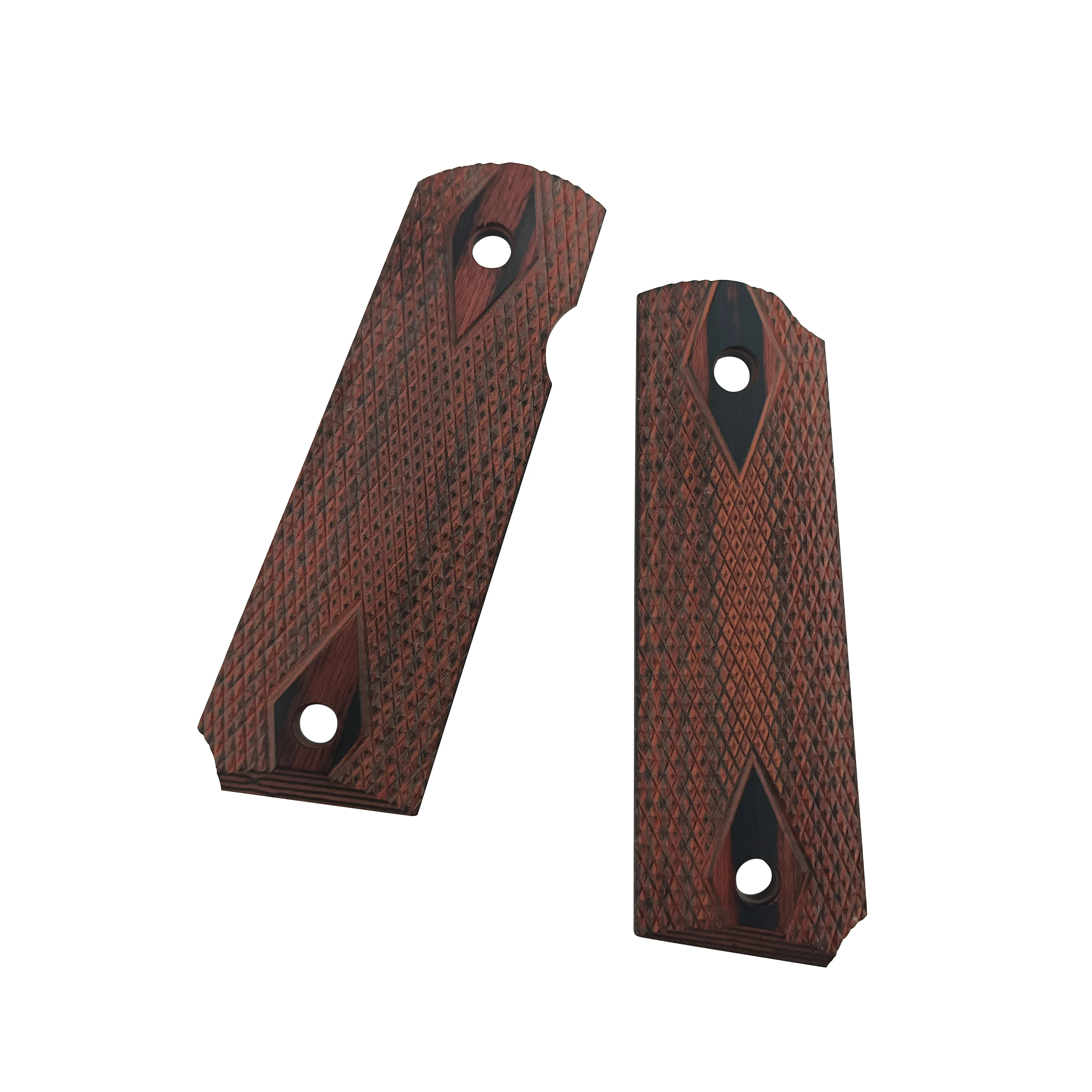 2 Stück Pistole rutschfester Griff 1911 Palisandergriffe Patches DIY Anti-Rutsch-Farbe Holzgriffe Waagen Dekormaterial Rohlinge Slaba
