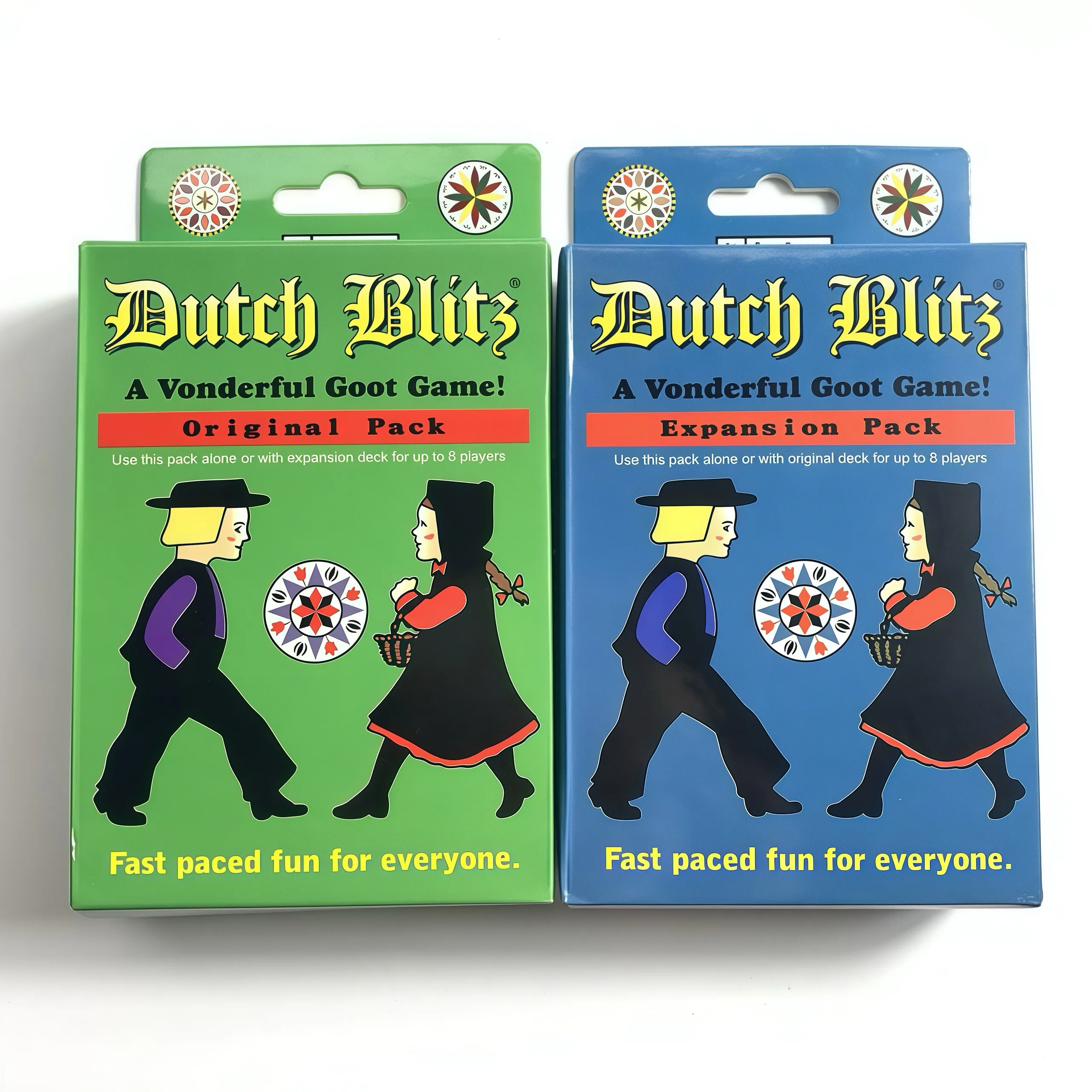 

Dutch Blitz Original+Extended Combo Pack | Fast paced Card Game, 2-4 Person Family/Friends Happy Competition, Exciting Showdown