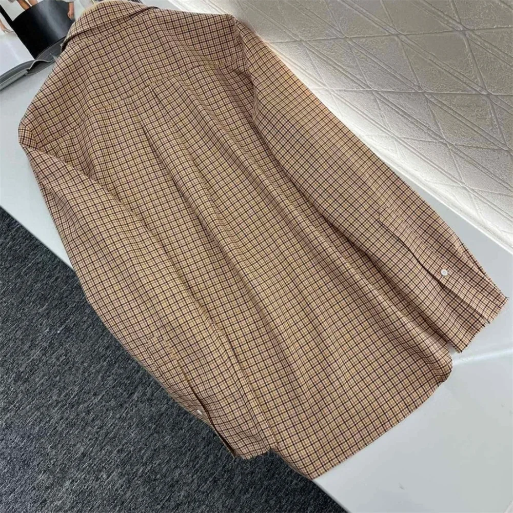 Summer Plait Dress Women Clothing U907140 Khaki Colour Elastic Waist Design High Quality Spring Streetwear Sweetness Style 24ss