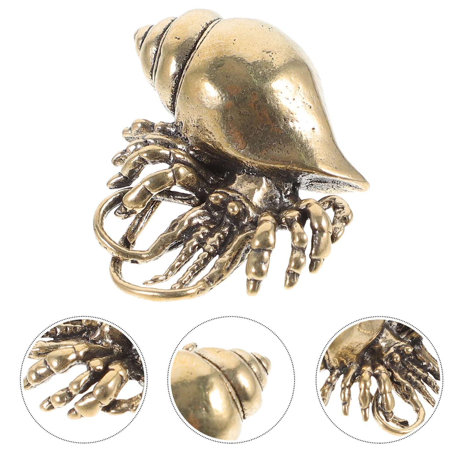 

Латунная скульптура рака-отшельника в стиле ретро, изысканные детали, материал, идеально подходящий для украшения домашнего офиса, латунная фигурка