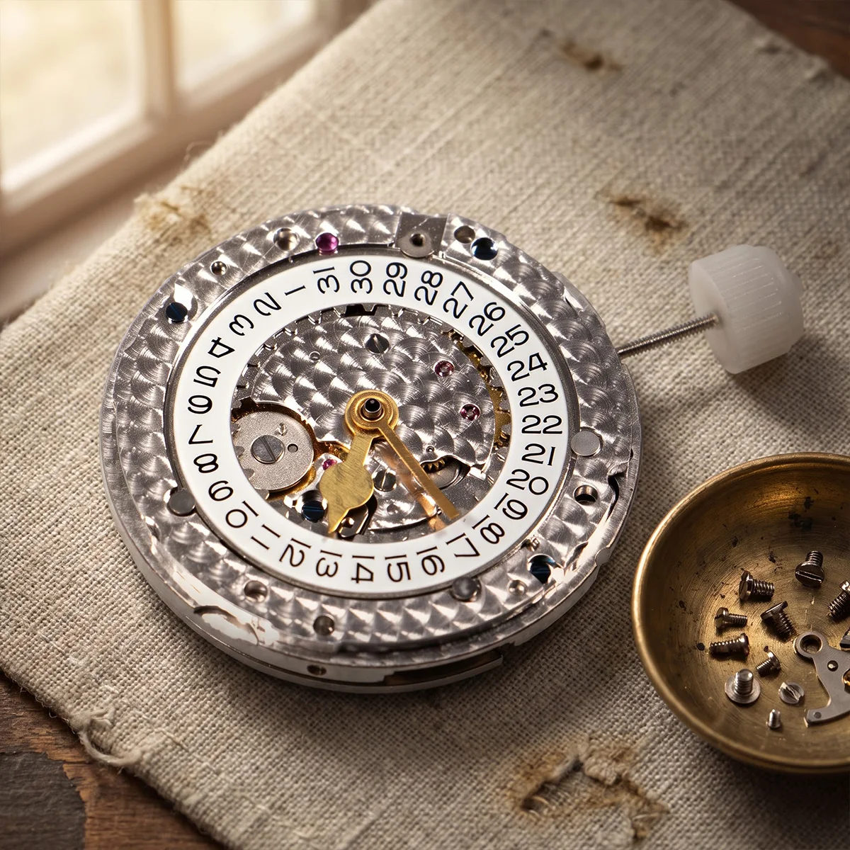 New Shanghai GMT 3285 Automatic Mechanical Movement 4 Hands VR-3285 Blue Balance Modification Replace Movement 3285 31 Jewels
