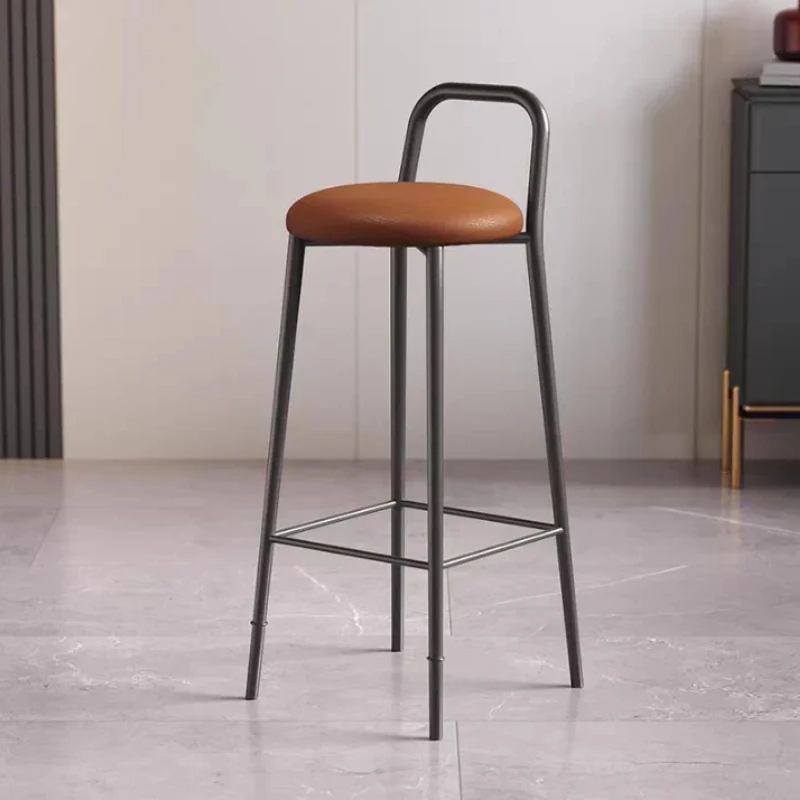 

High Nordic Elegant Bar Chair Modern Metal Minimalist With Backrest Bar Chair Counter Sillas Para Barra Alta Kitchen Furniture