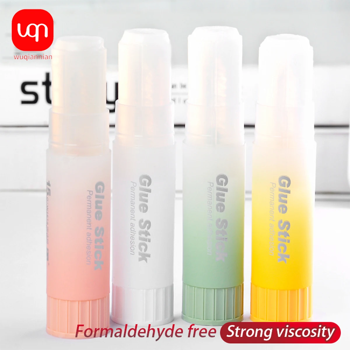 WQN- 3/6PCS Fluorescent Adhesive Solid Stick PVA, Formaldehyde-Free, Washable, High Viscosity, Strong For School And Office Use