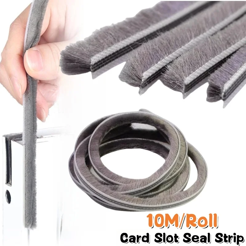 10 متر/لفة فتحة للبطاقات شريط عازل انزلاق ويندوز وشاح الأبواب الشريط كومة مشروع استبعاد فرشاة شريط عازل الشريحة في السير الوقائي