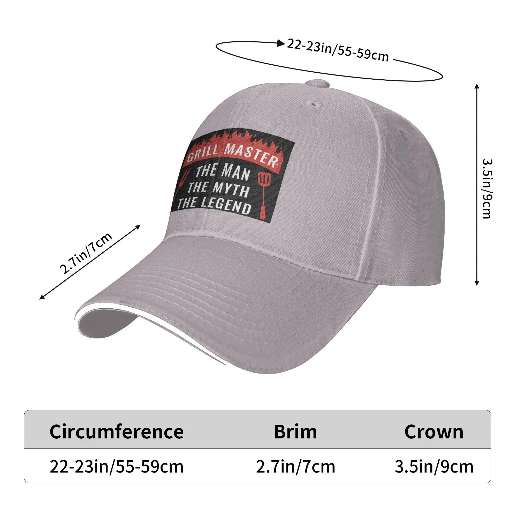 Dad The Man The Myth Grill Master legend Cap Baseball Caps Adjustable Hat Hip Hop Summer Unisex Baseball Hats Customizable