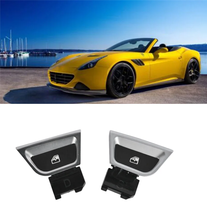 A03Q-1 زوج 309096 309097 زر مفتاح نافذة الطاقة مع الداعم لفيراري كاليفورنيا T 2015-2018 مفتاح رافع للزجاج #5