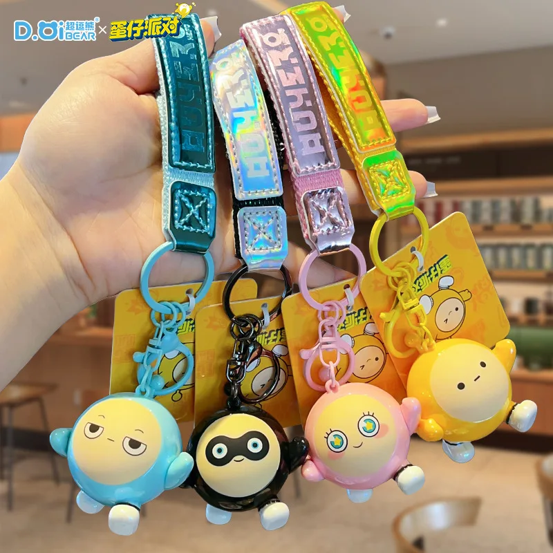 4 estilos Anime juego Eggy fiesta figuras de acción serie muñeca modelo coche llavero lindo llaveros de dibujos animados bolso de estudiante colgante juguetes para niños
