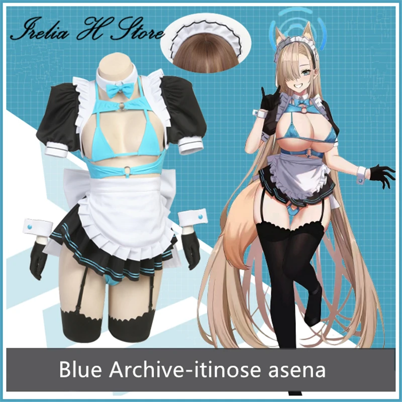 

Irelia H Store Blue Archive Coaplay Itinose Asena Cosplay Costume Anime Itinose Asena JK Maid Dress Hallween Costumes