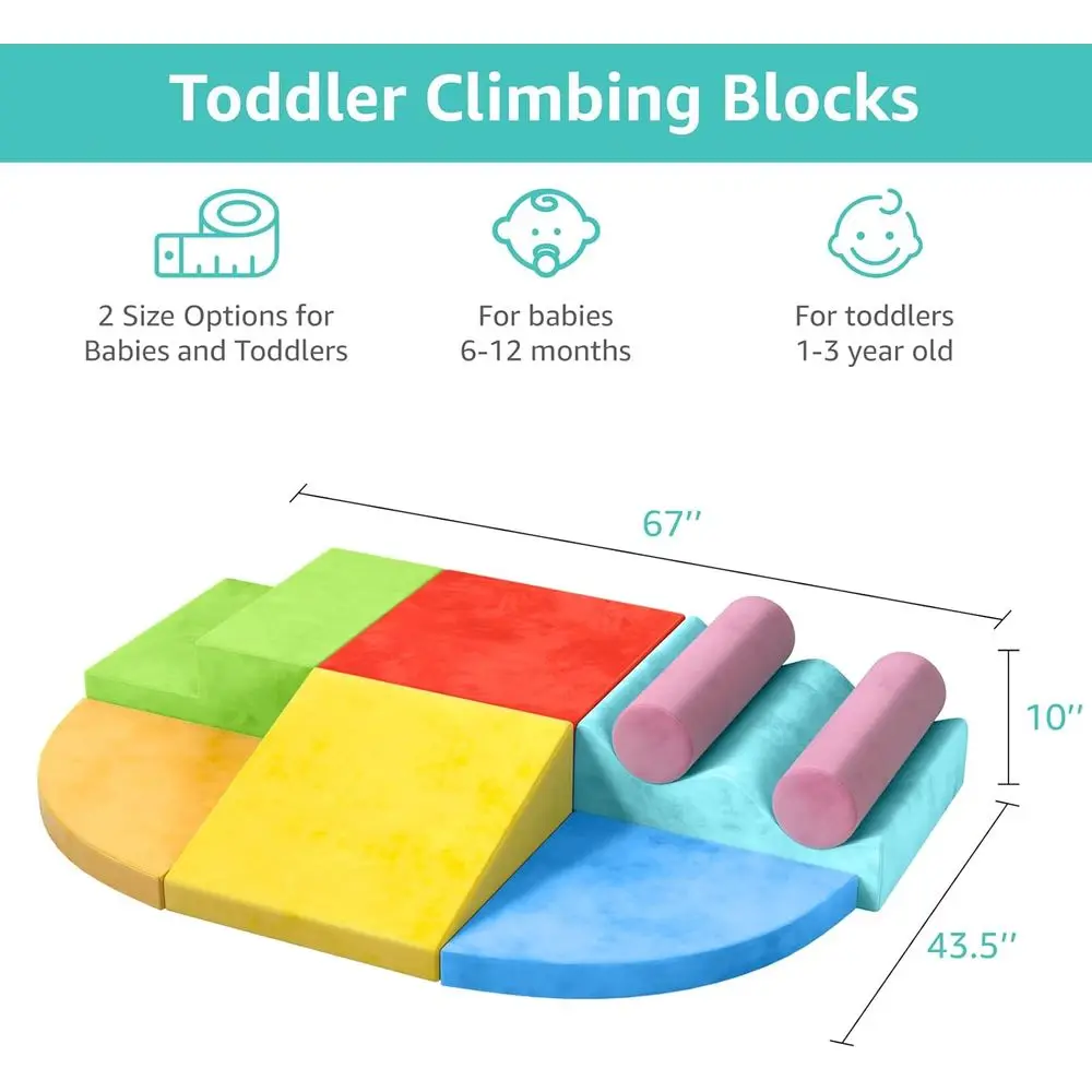 Blocos infláveis de escalada para crianças de 1 a 3 anos, conjunto de jogo macio para bebês de 6 a 12 meses em ambientes internos