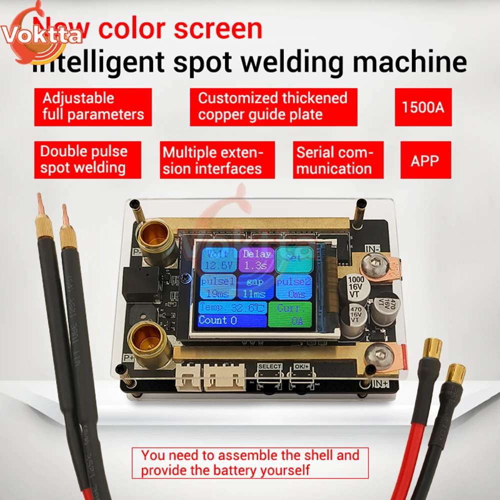 

12V Spot Welder Control Board LCD Dual Pulse Spot Welding Machine PCB Circuit Board 18650 Lithium Battery Nickel Strip DIY Kit