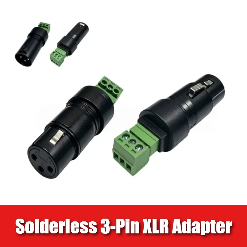 Solderless 3 Pin XLR Adapter for DMX Stage Lighting Mixing Consoles Amplifiers Microphones Male/Female Terminal Block Connector