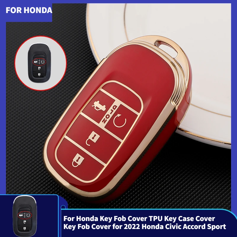 For Honda Key Fob Cover TPU Key Case Cover Key Fob Cover for 2022 Honda Civic Accord Sport SI EX EX-L Touring Car Key Shell