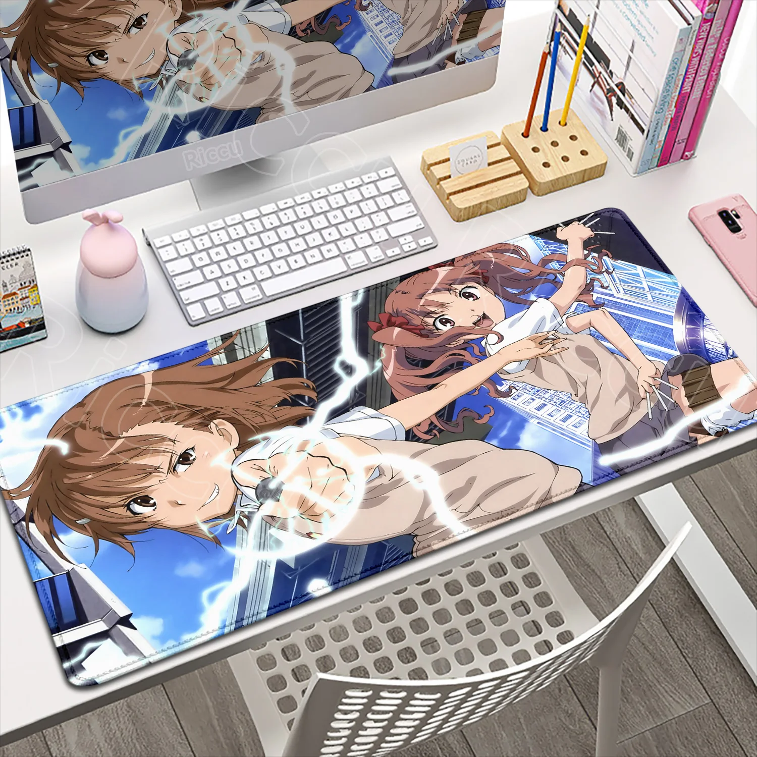 أنيمي لوحة ماوس السكك الحديدية العلمية المعينة Kawaii أنيمي فتاة حصيرة مكتبية ملحقات ألعاب الكمبيوتر المحمول Prime HD لوحة المفاتيح عدم الانزلاق #2