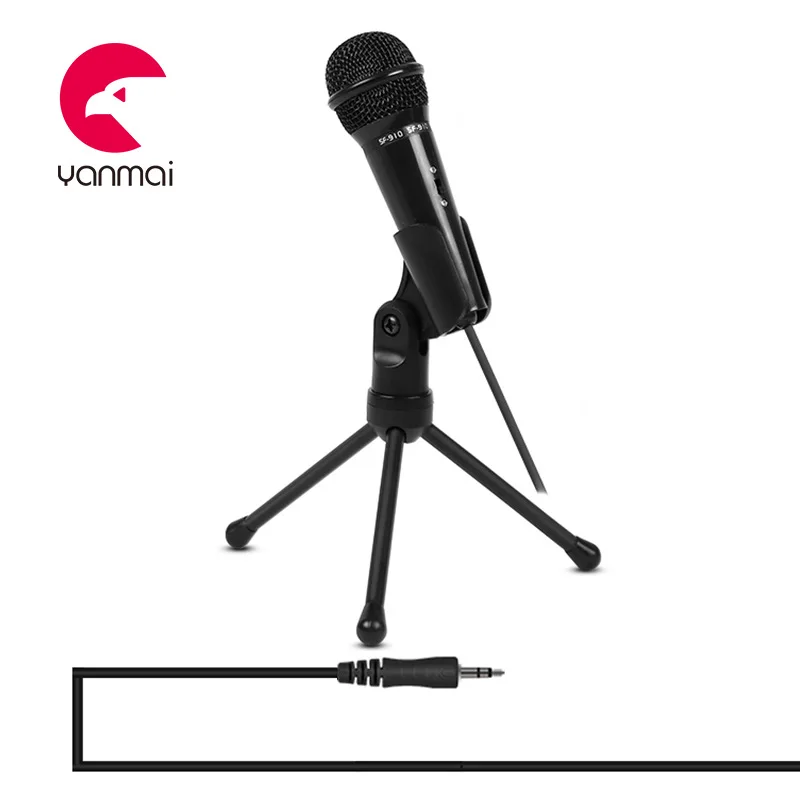 

Yanmai Small 3.5mm Wired Microphone Home Desktop Tripod MIC For PC YouTube Video Gaming Chatting Recording Meeting Podcasting