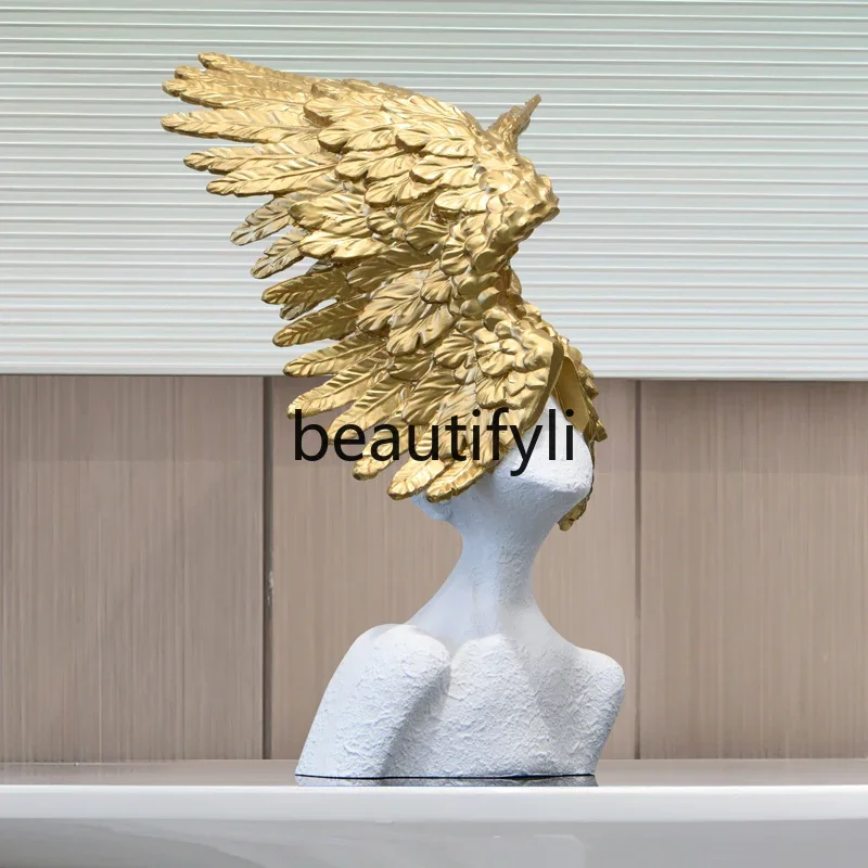 

Light luxury Nordic angel figure sculpture coffee table artwork soft decoration ornament