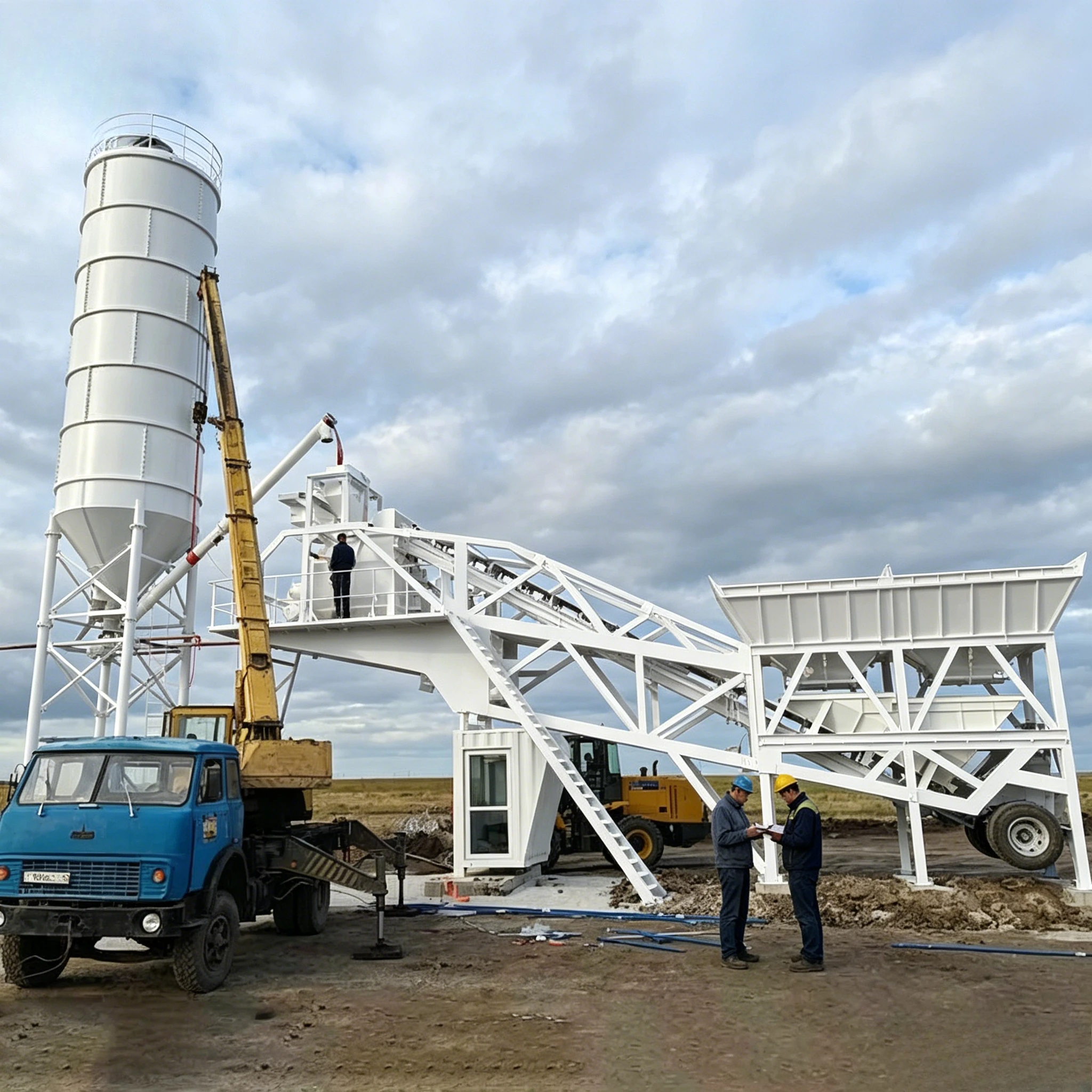 Fully Fully Automatic Cheap 25m3/hour Small Portable Concrete Mixing Plant Ready Mix Mobile Concrete Batching Plant Wet Mix Customized - Aliexpress Deal
