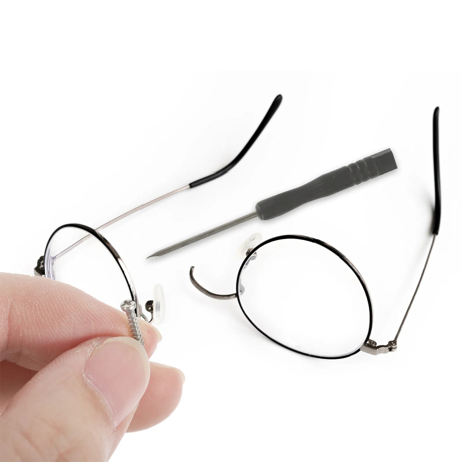 

1 Set Glasses Repair Kit With Premium Material Durable Eyeglass Repair Tools For Fixing Loose Screws Replacement Parts Portable