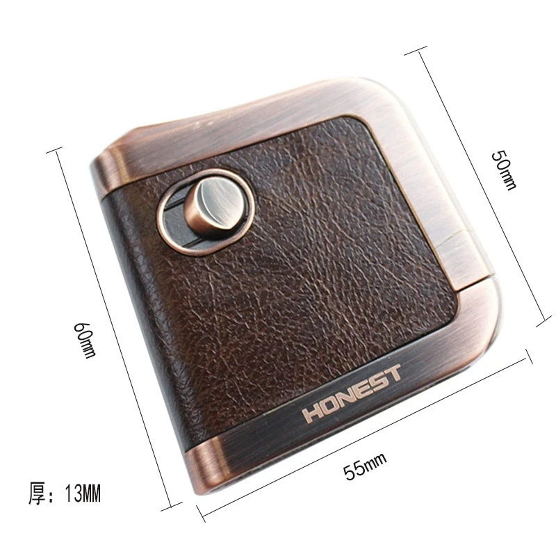 Nuevo encendedor de muela de cuero Retro, encendedor de Metal a prueba de viento, dispositivo de encendido de expulsión de un clic, encendedor de alta gama, regalo para fumar para hombres