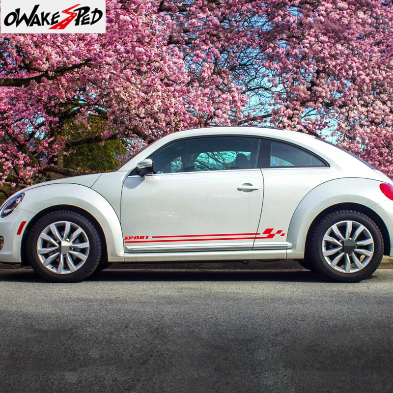 2PCS Door Stripe Sticker Vinyl Film Racing Style Decal Beetle 2015 2009 Cabriolet Auto Tuning Accessories - view 3