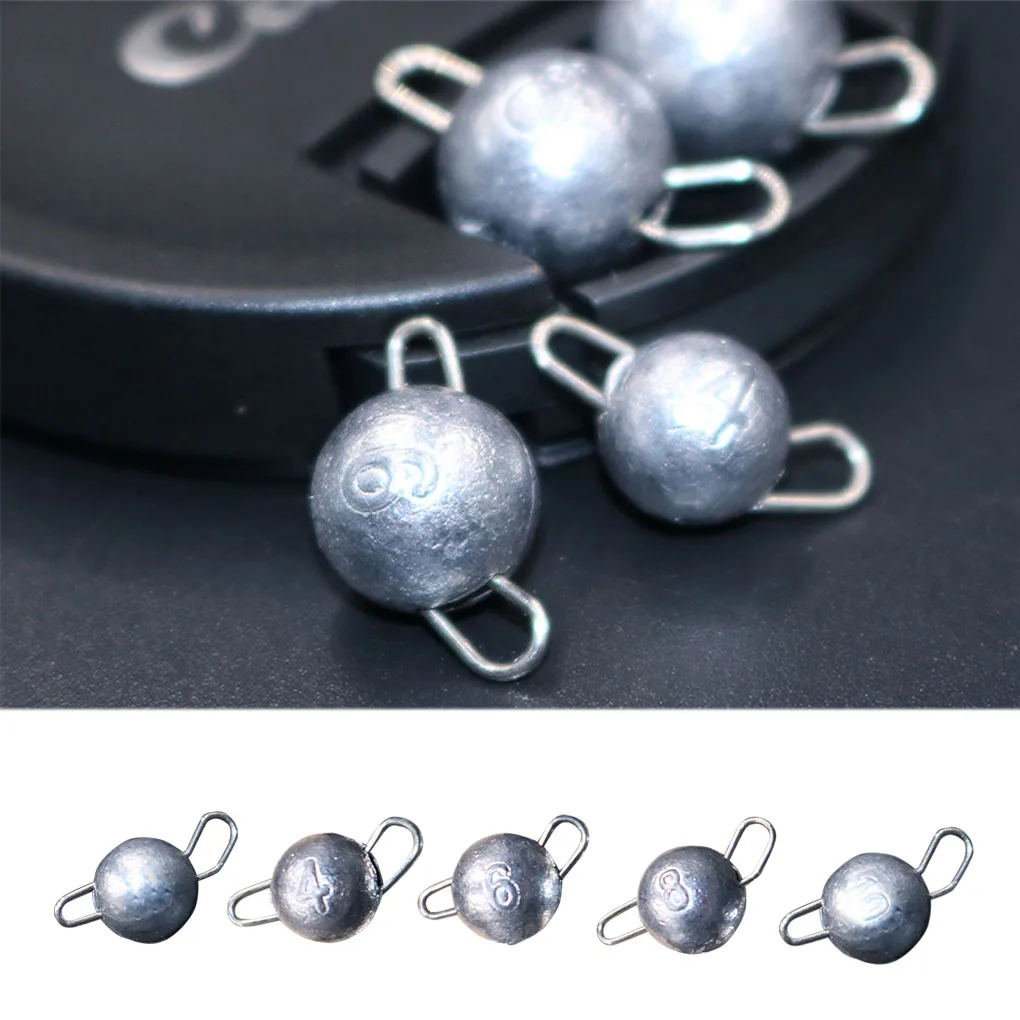 8pcs 2/4/6/8/10g Round Fishing Sinkers Bait Jig Crank Hook Drops Metal Lure Weights Fishing Accessories