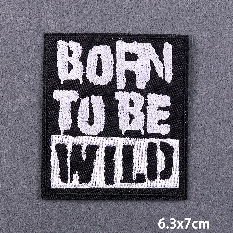 Born To Be Wild Embroidered Patches For Clothing Skull Playing Cards/Dice Iron On Patches For Clothes Decoration Fuisible Patch