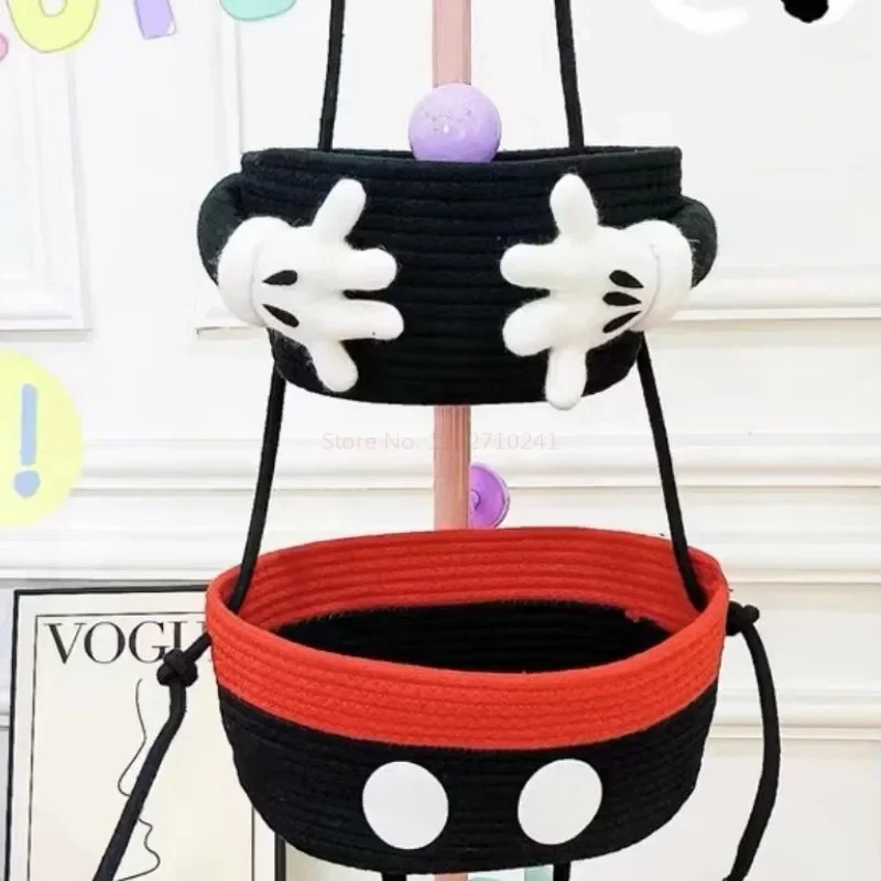 Disney Anime Cartoon  Peripheral Mickey Palm Double-Layer Storage Basket Cute 3d Wall Hanging Basket Storage Box Decoration Gift